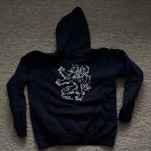 Gildan Dark Blue Hoodie with White Graphic